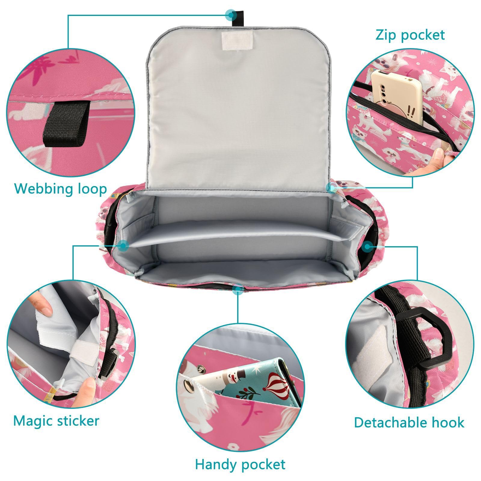 miaozhen Cartoon Dog Peach Summer stroller organizer cute storage organizer caddy carriage accesorios para accesorios para stroller