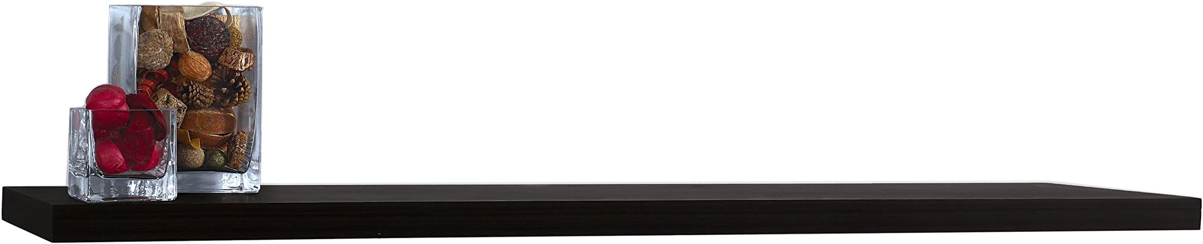 InPlace Shelving 9084676 Slimline Floating Wall Shelf, 60 in W x 7.75 in D x 1.25 in H, Black