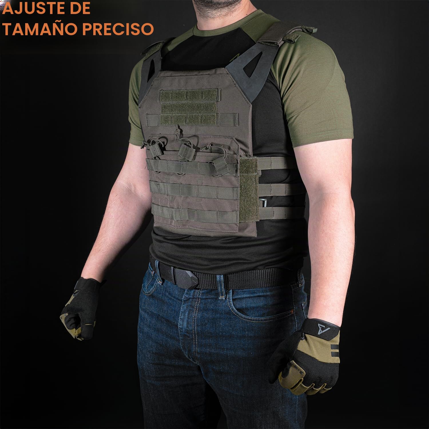ACE Schakal - Cinturón táctico para hombre con cierre rápido sin agujeros, nailon, 102-127 cm