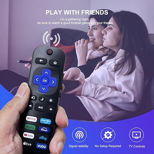Miniatura 3 de Paquete de 2 Reemplazo de control remoto para Roku TV universal compatible con TCLHisenseElementInsigniaJVCOnnPhilipsRCASharp (no para R-ku Stick o