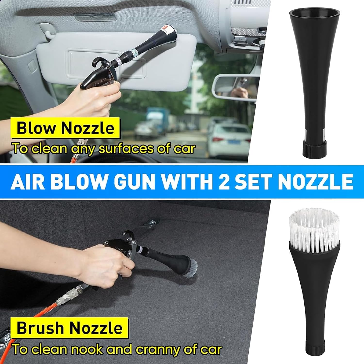Saker Tornado Dry Cleaning Gun, Detailing Car Cleaning Gun Interior Dryer Air Blow Gun, High Pressure Blower Gun, Air Blower for Car Detailing, Quickly Blowing Out Dirt