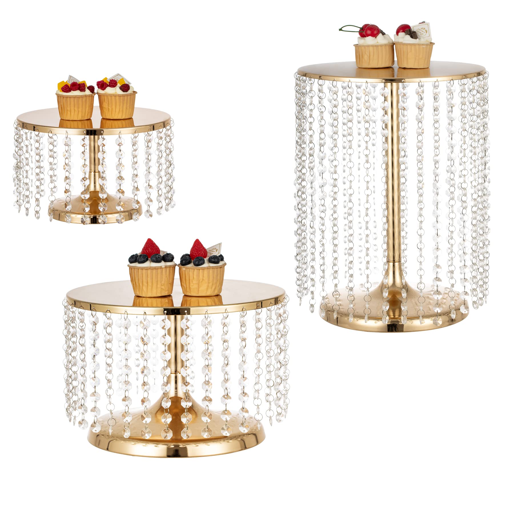 LANLONG Gold Metal Cake Stand Set of 3