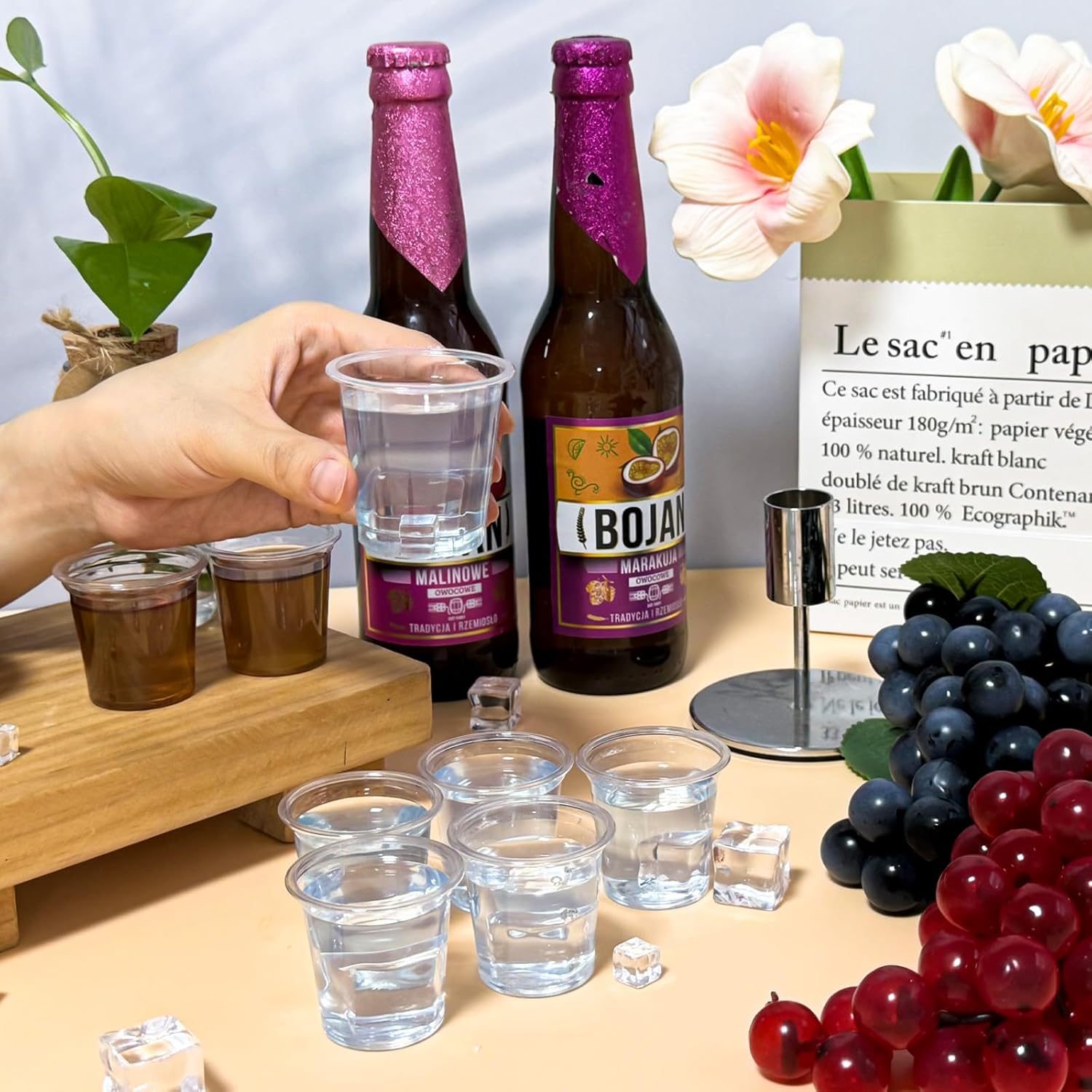 TINSKY 1000 Pack Plastic Shot Glasses Bulk 2 oz Mini Shot Cups Disposable Clear Small Sample Cups for Tasting, Whiskey, Jelly Shot, Pudding, Party, Wedding, Halloween, Christmas