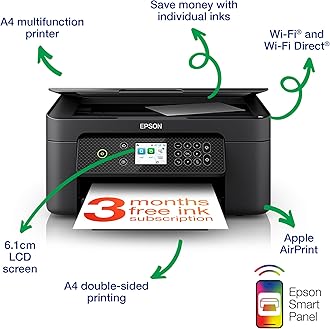 Epson Expression Home XP-4200 3-in-1 Ink Multifunction Printer, Scanner, Copier, WiFi, 1440dpi, Duplex, 2.4 Inch Display, DIN A4, incl. 3 Months Readyprint Flex Trial