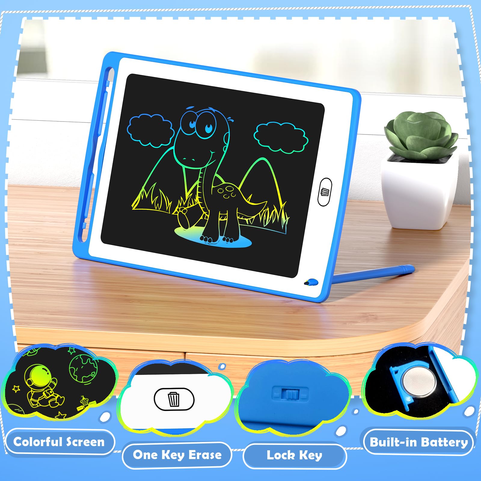 Party Favor LCD Writing Tablet for Kids, 8.5 Inch Colorful Doodle Board Drawing Tablet, Educational Learning Toys Birthday Gifts for Boys Girls Age 3 4 5 6 7 8 (12 Pack) view 3