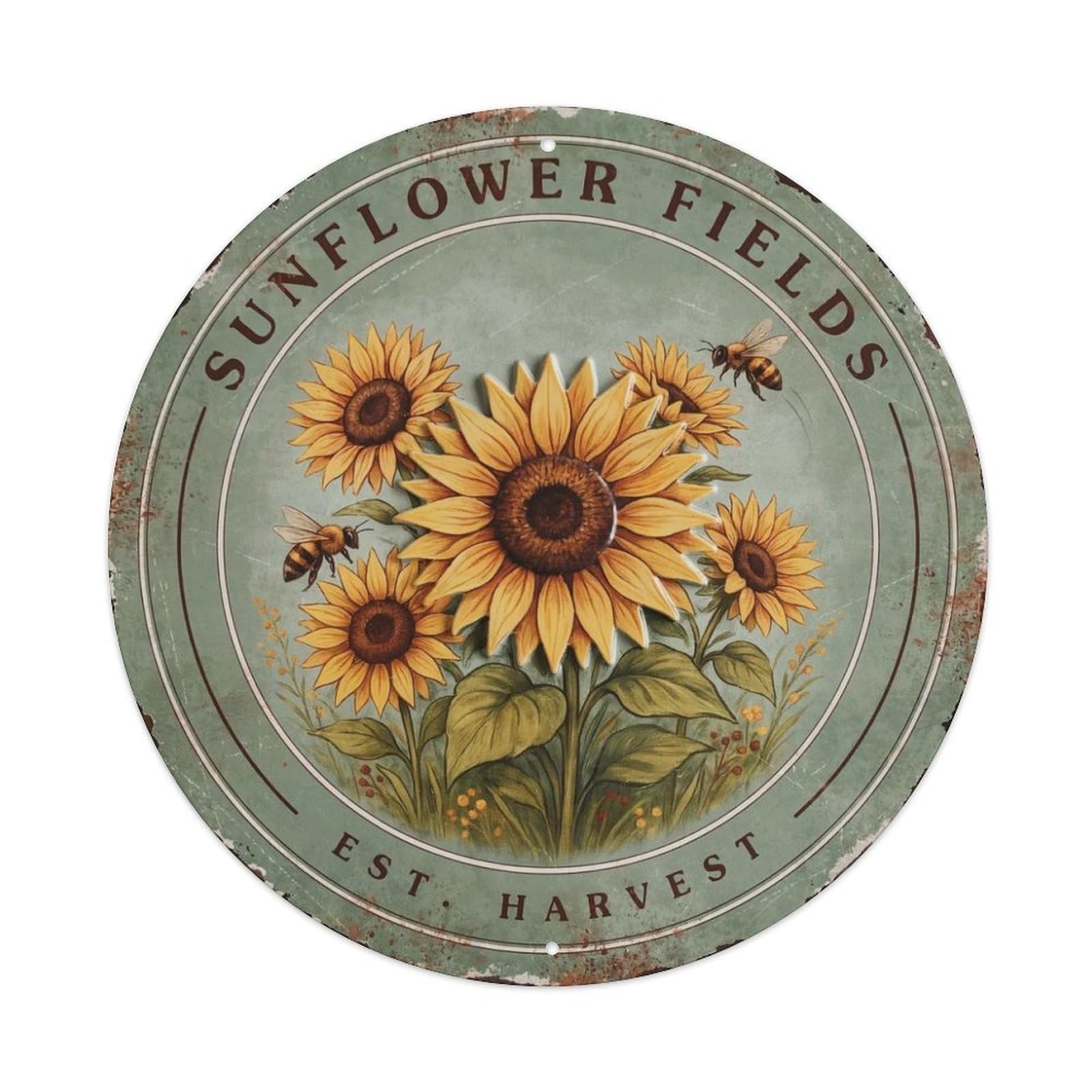 Sunflower Field Metal Tin Sign Plaque