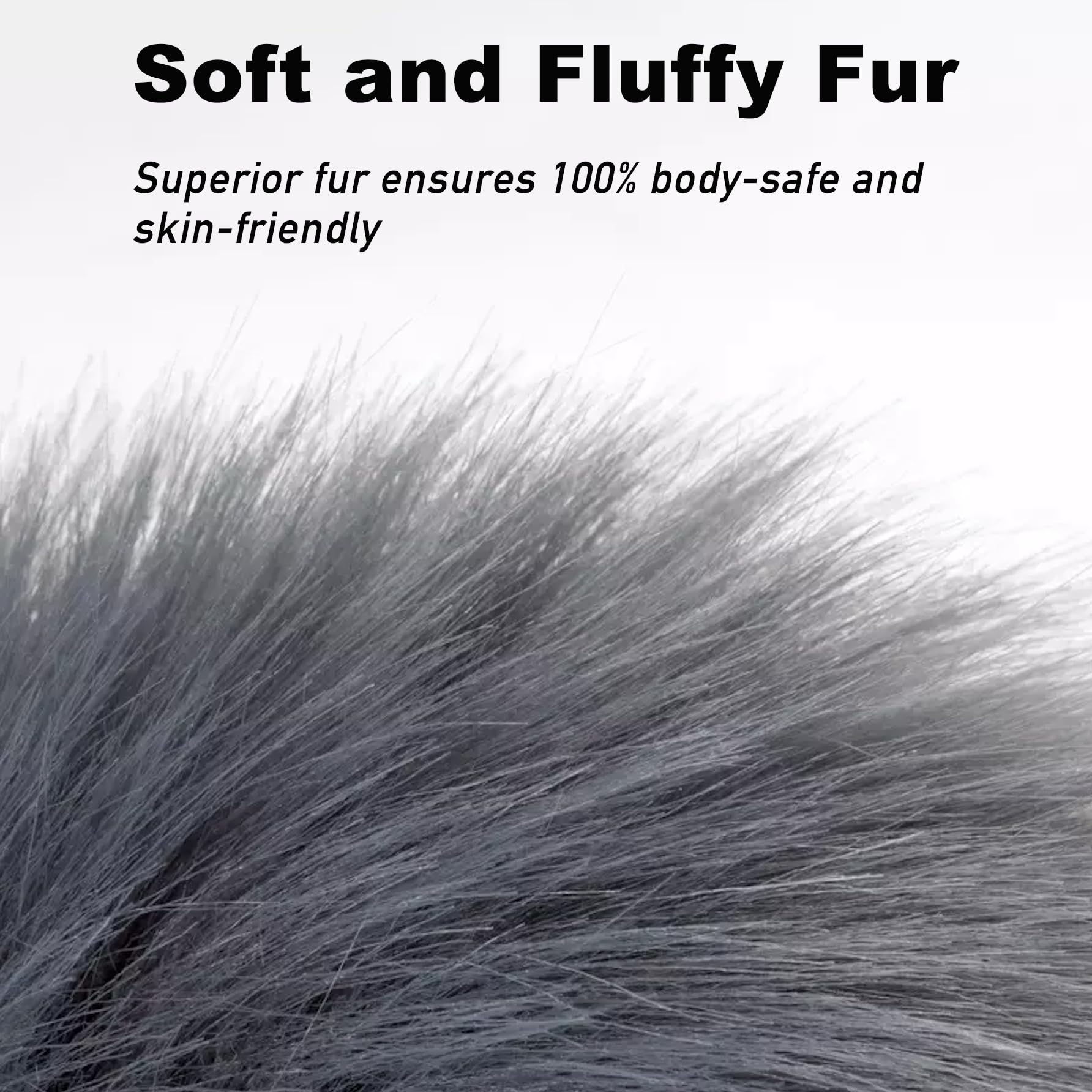 Tail Plug Anal Butt Plug, Butt Plug Faux Fur Tail Anal Sex Toys Buttplug Wolf Tail Toys Stainless Steel But Plug Butt Toys Sex Toys for Women Cosplay Adult Sex Toys for Women Men Couple (Grey)