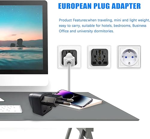 Miniatura 5 de Adaptador de enchufe de Reino Unido a EE. UU., adaptador de viaje Europa AU CN JP Asia Italia Suiza a Estados Unidos y Japón Adaptador de enchufe