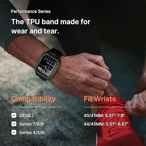 Miniatura 3 de Fullmosa - Correas compatibles con Apple Watch de 45 mm y 44 mm Series 987654SE3SE2SE, correa de TPU resistente para iWatch de grado militar con