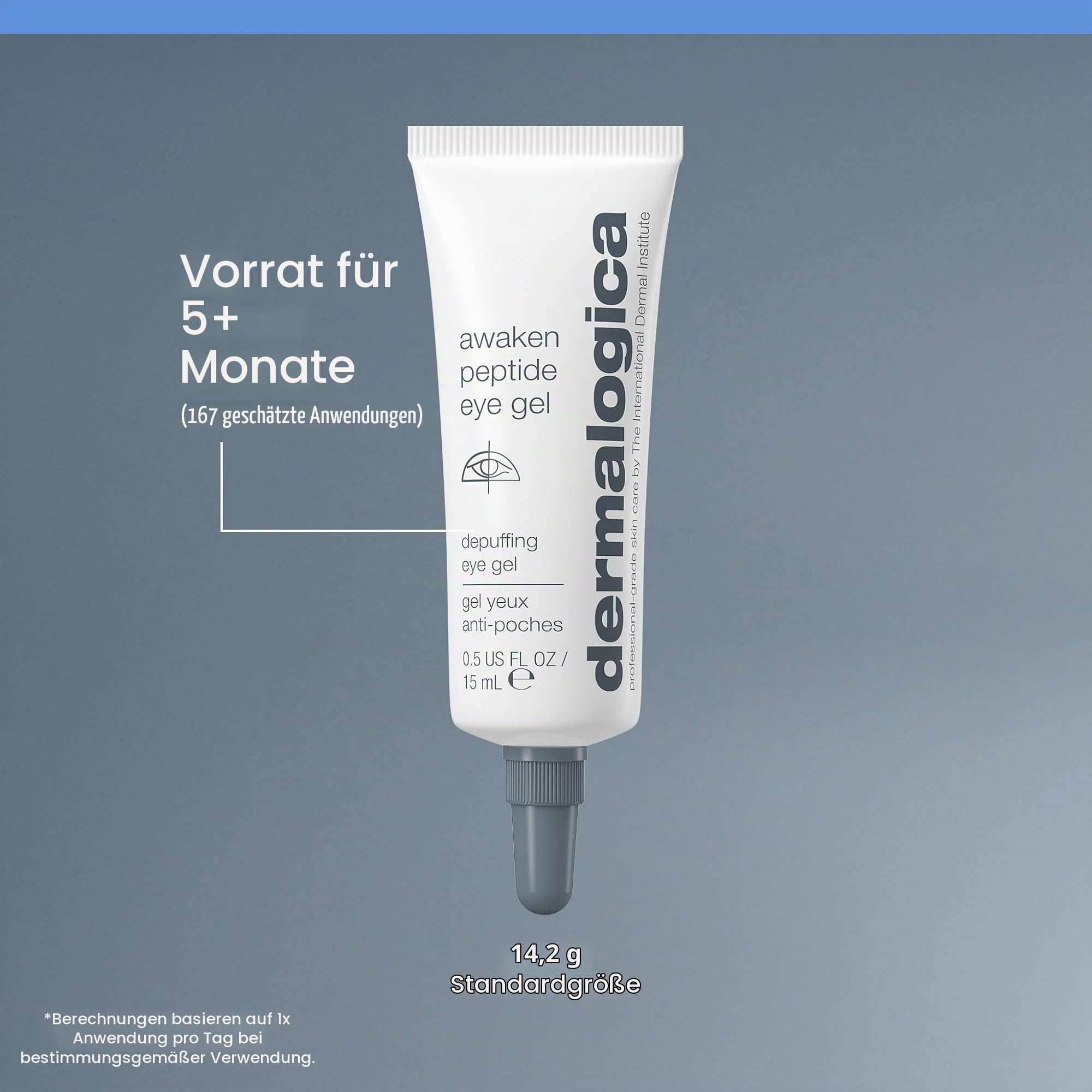Dermalogica Awaken Peptide Eye Gel 15ml - 10 min Wake-up Call für geschwollene Augen. Hilft langfristig, Schwellungen, Tränensäcke und Fältchen zu mildern.