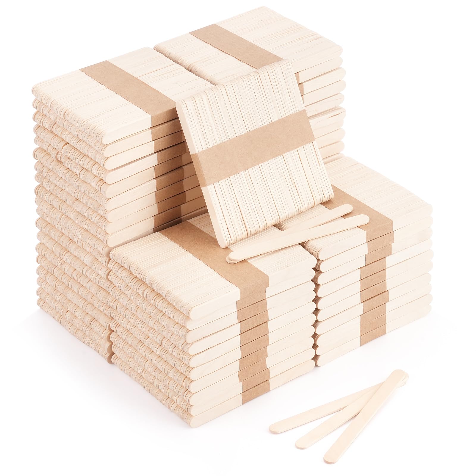 3000 Pcs Popsicle Sticks for Crafts 4.5 Inch Craft Sticks Bulk Ice Cream Sticks Natural Wood Popsicle Stick for food, or Waxing Sticks for Hair Removal and DIY Wood Crafts for Home Art Projects (3000)