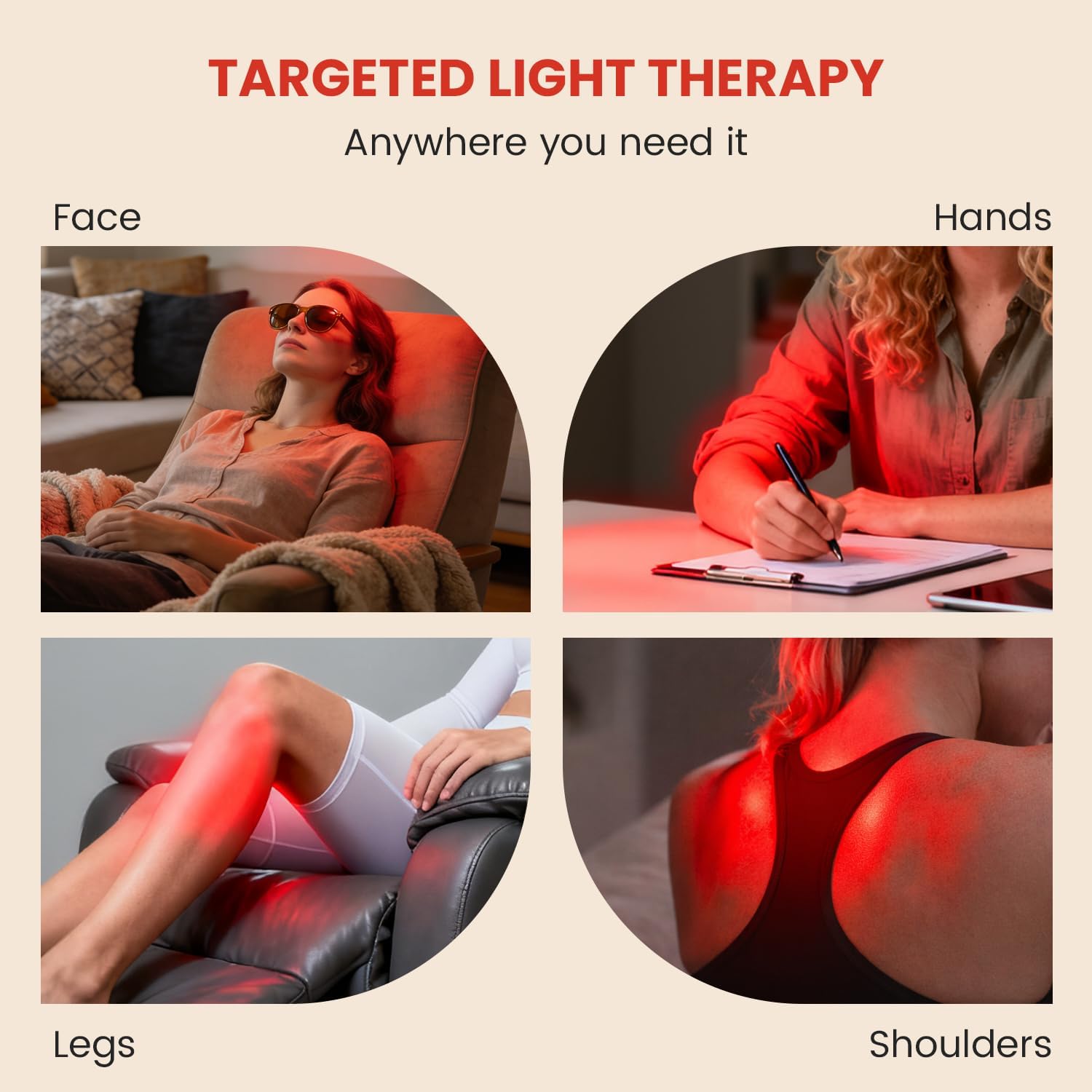 Aumtrly Red Light Therapy for Face and Body Use, 660nm Red and 850nm Near Infrared Red Light Therapy Lamp with Clip and Angle Adjustable, Small and Portable, Suitable for Home or Travel Use, Black