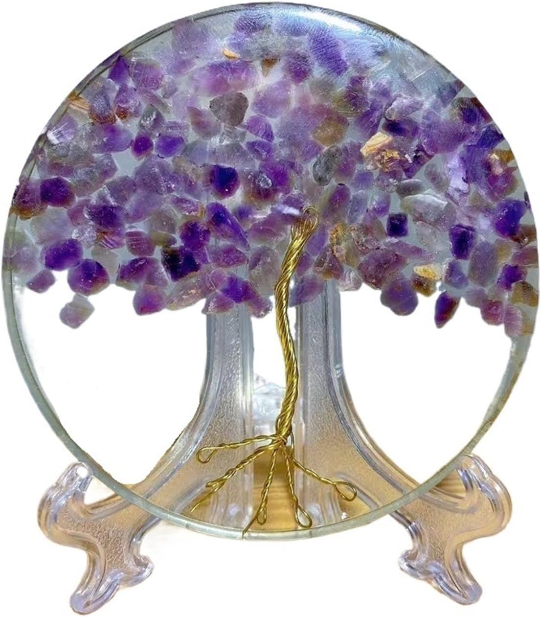Amethyst Stone Quartz Purple Crystal Point Polyhedral Mineral Feng Resin Home Decor Palm