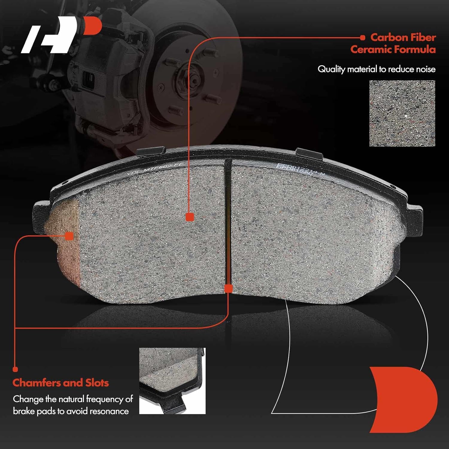 A-Premium Front and Rear Ceramic Disc Brake Pads Set Compatible with Select Nissan Models - Sentra 2013-2017, 8 Pcs