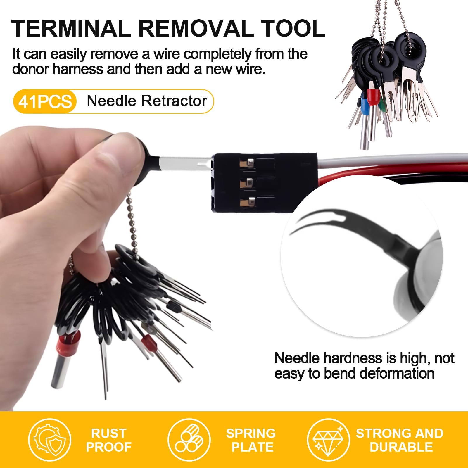 Kit Rimozione Terminali Auto 41 Pezzi - Estrattori Pin Connettori Elettrici Per Cablaggi - Foto 13