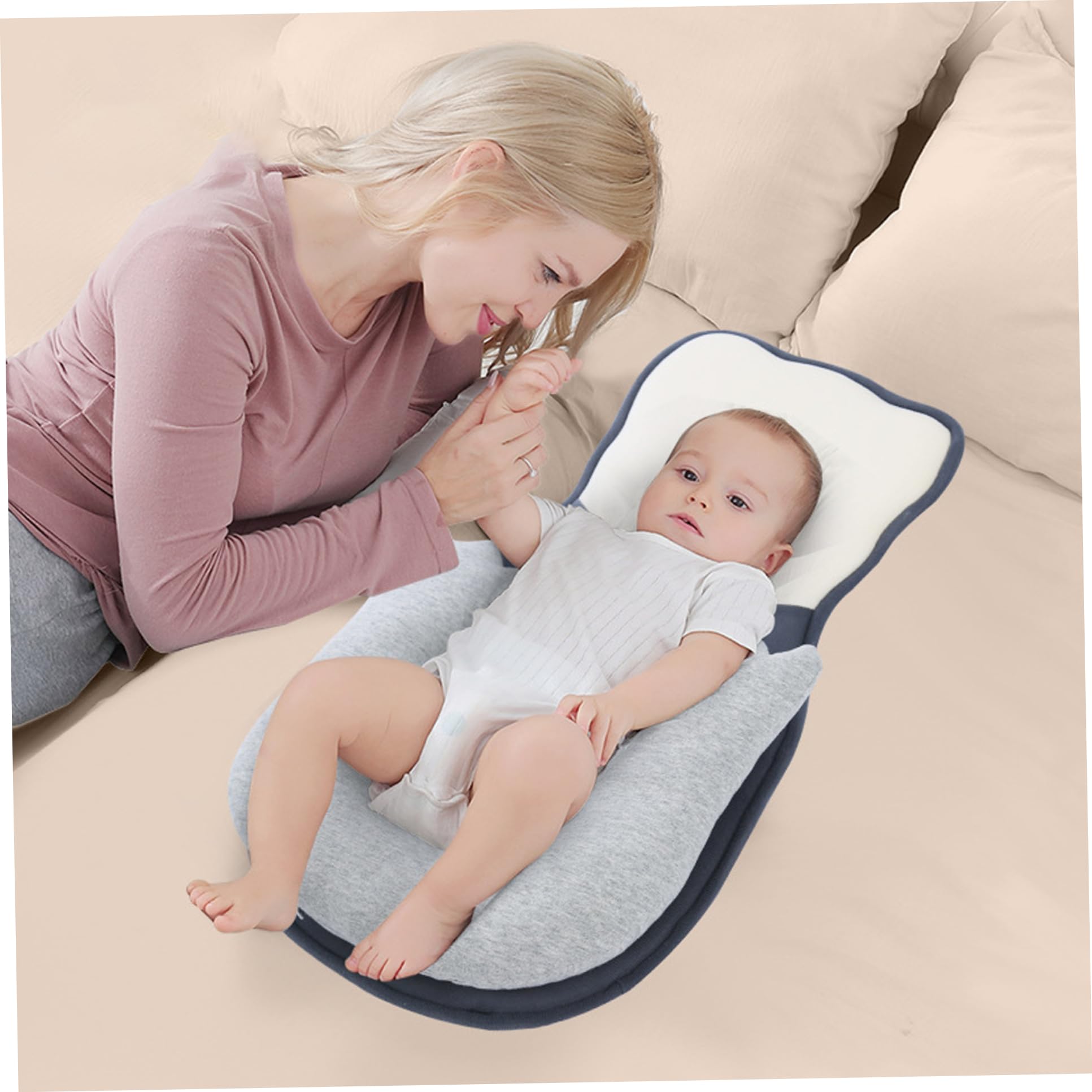 Cuscino Cuneo Muzrunq Per Neonati - Supporto Ergonomico 16x13x3 Pollici Bianco - Foto 5
