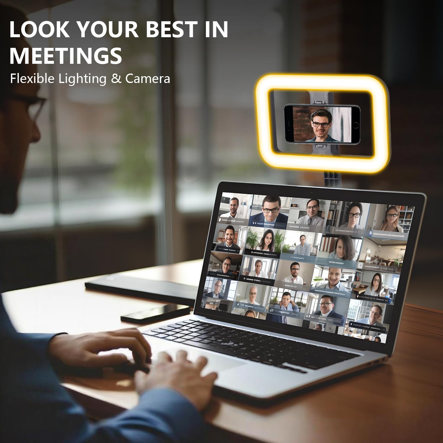 Luce ad anello per selfie con supporto, treppiede con luci LED dimmerabili, treppiede estensibile per fotografia, registrazione video, streaming live, trucco
