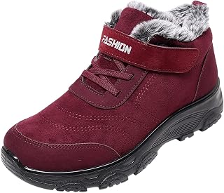 Yunyahe Women's Winter Shoes Women's Winter Shoes Boots Fashion Flock Women's Sports Toe Hold Non-Slip Flat Warm Round Snow Women's Boots Men 44