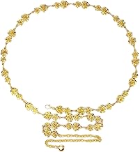 Plus Size Chain Belt for Women, Rose Metal Chain Belt Women Belly Waist Chains, Extra Long Body Chain