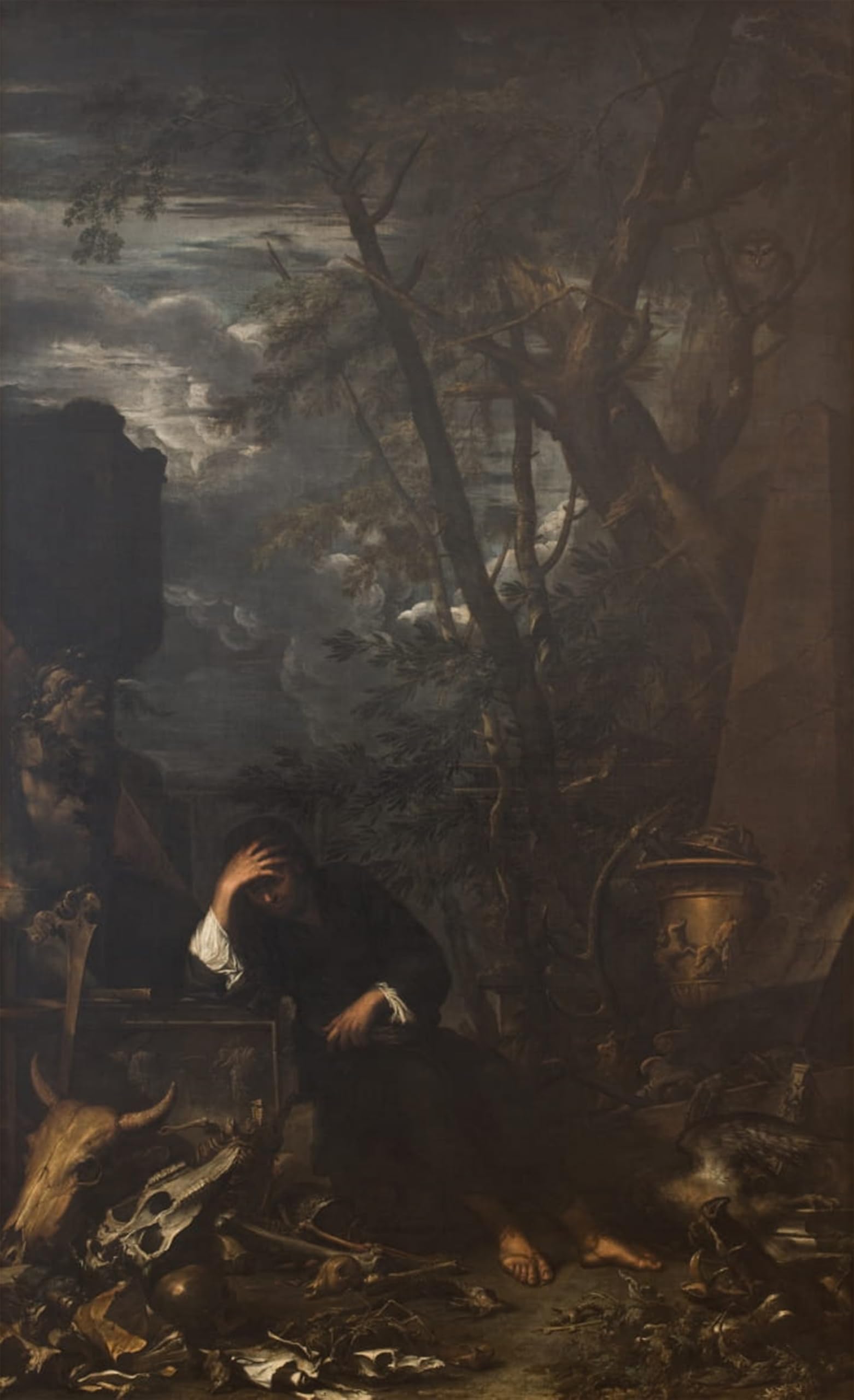 Poster Salvator Rosa Démocrite grand format 60x90cm décoration