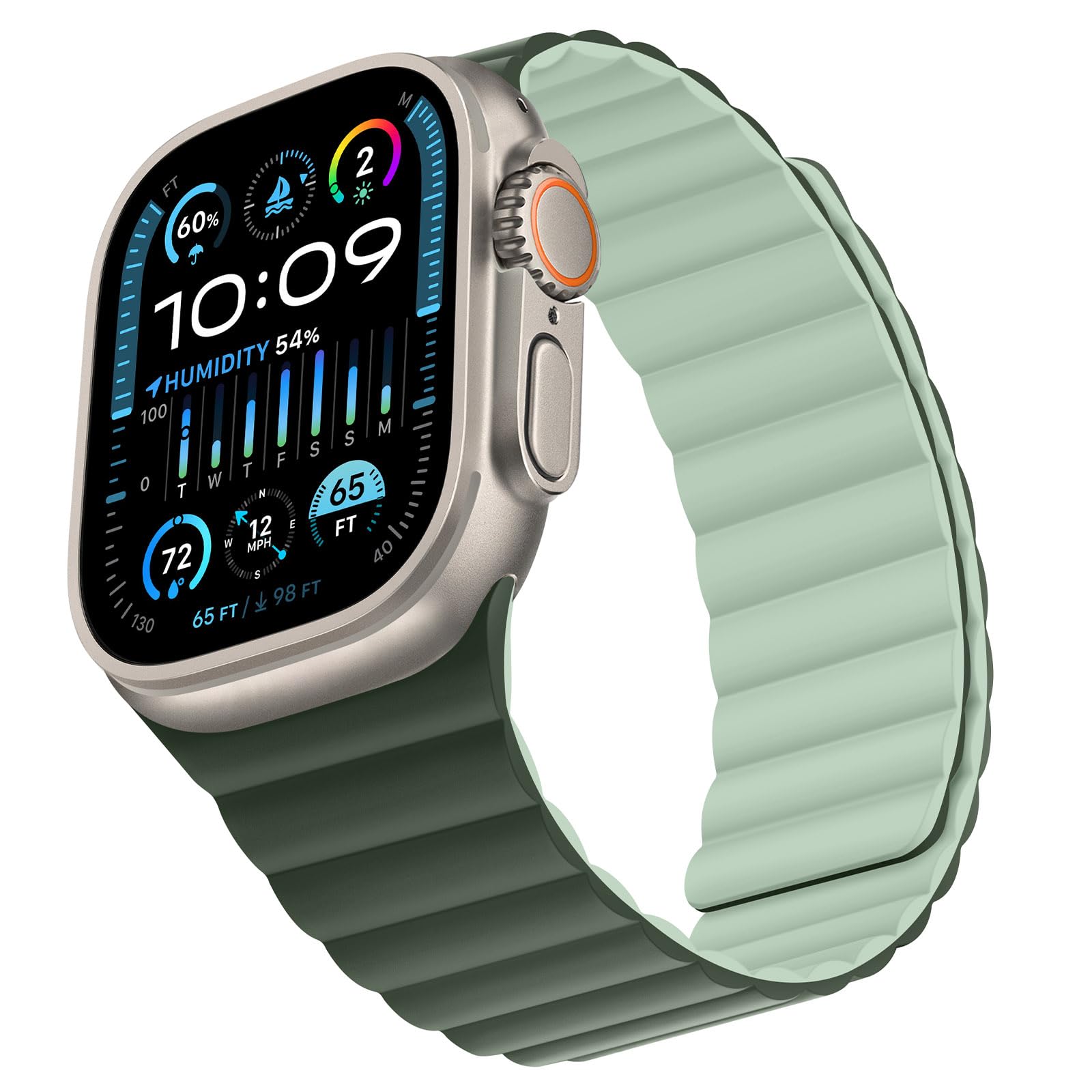 Bisikor Compatible with Apple Watch Band 49 46 45 44 42 41 40 38mm, Double Sided Wearable Silicone Magnetic Strap for iWatch Ultra SE Series 10 9 8 7