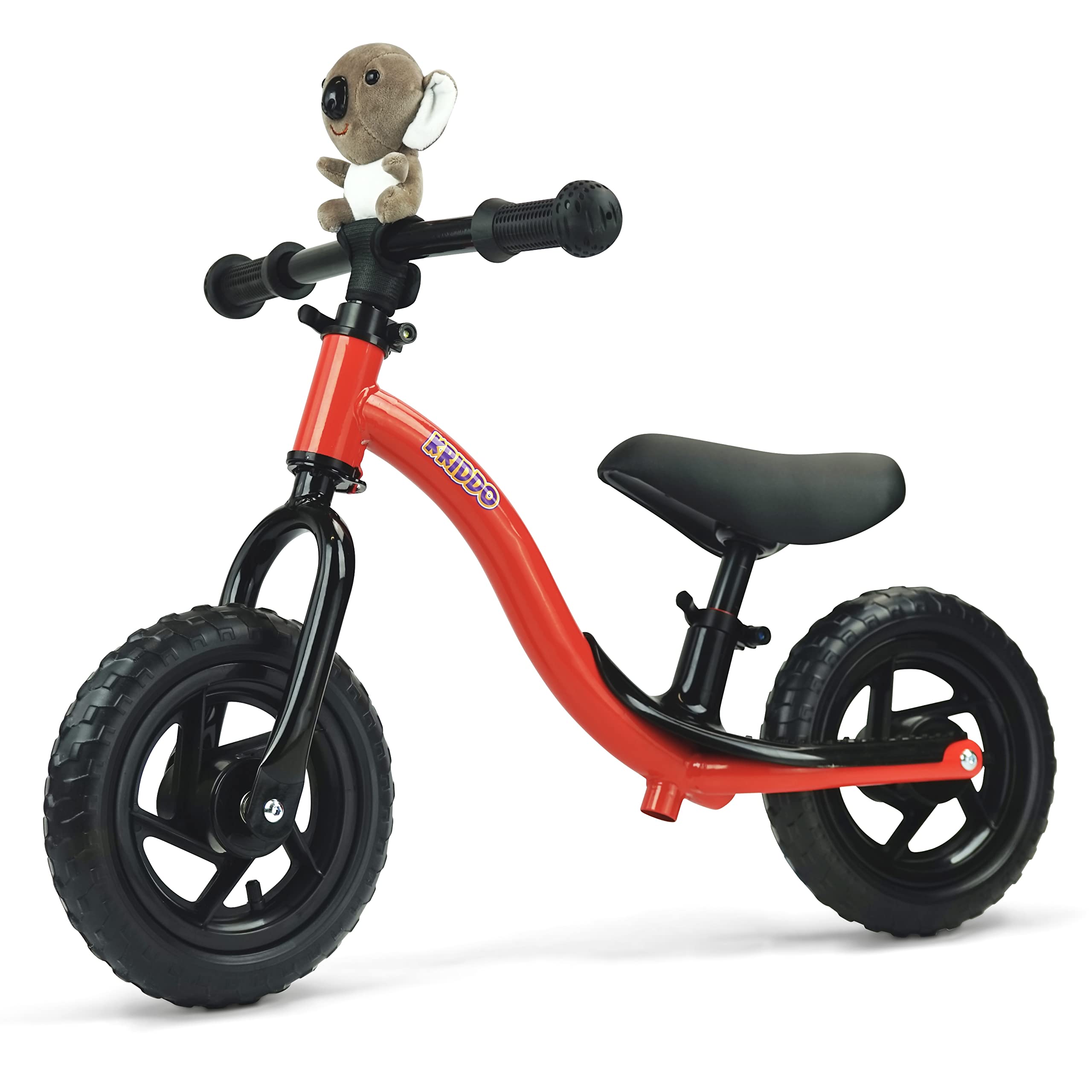 KRIDDO Toddler Balance Bike 2 Year Old, Age 18 Months to 5 Years Old, Early Learning Interactive Push Bicycle with Steady Balancing and Footrest, Gift Bike for 2-5 Boys Girls, Red