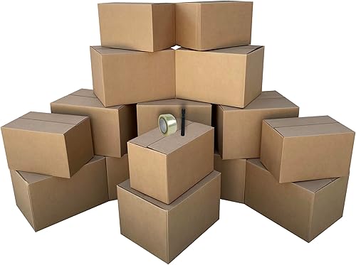 UBOXES Brand kit de cajas para mudanza, 1 habitación, económicas, 15 cajas medianas y pequeñas y suministros de mudanza