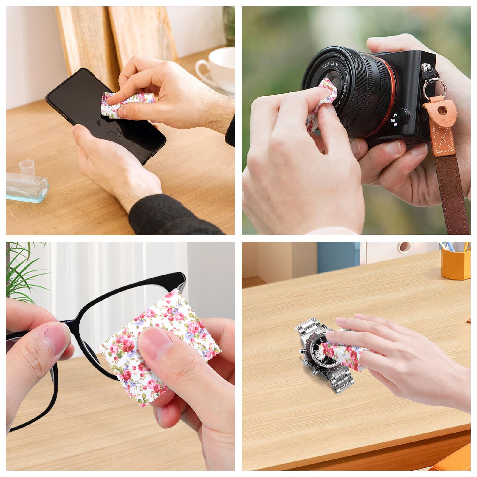 6 panni per la pulizia degli occhiali, panno in microfibra per la pulizia degli occhiali, panno per occhiali da sole, fotocamera, obiettivi, telefoni e computer portatili