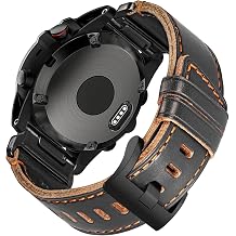 حزام ساعة من الجلد الناعم من Horween متوافق مع Garmin، حزام لـ Fenix/Forerunner/Approach/MARQ/Quatix/D2 Series/Instinct/Epix/Tactix/Foretrex