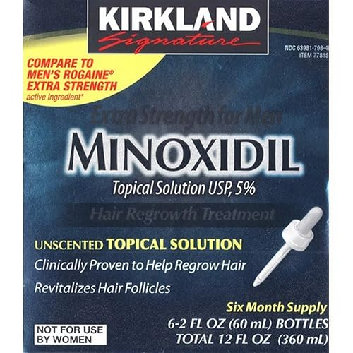 Fortalecedor de cabello para hombres minoxidil solución tópica 12 onzas líquida