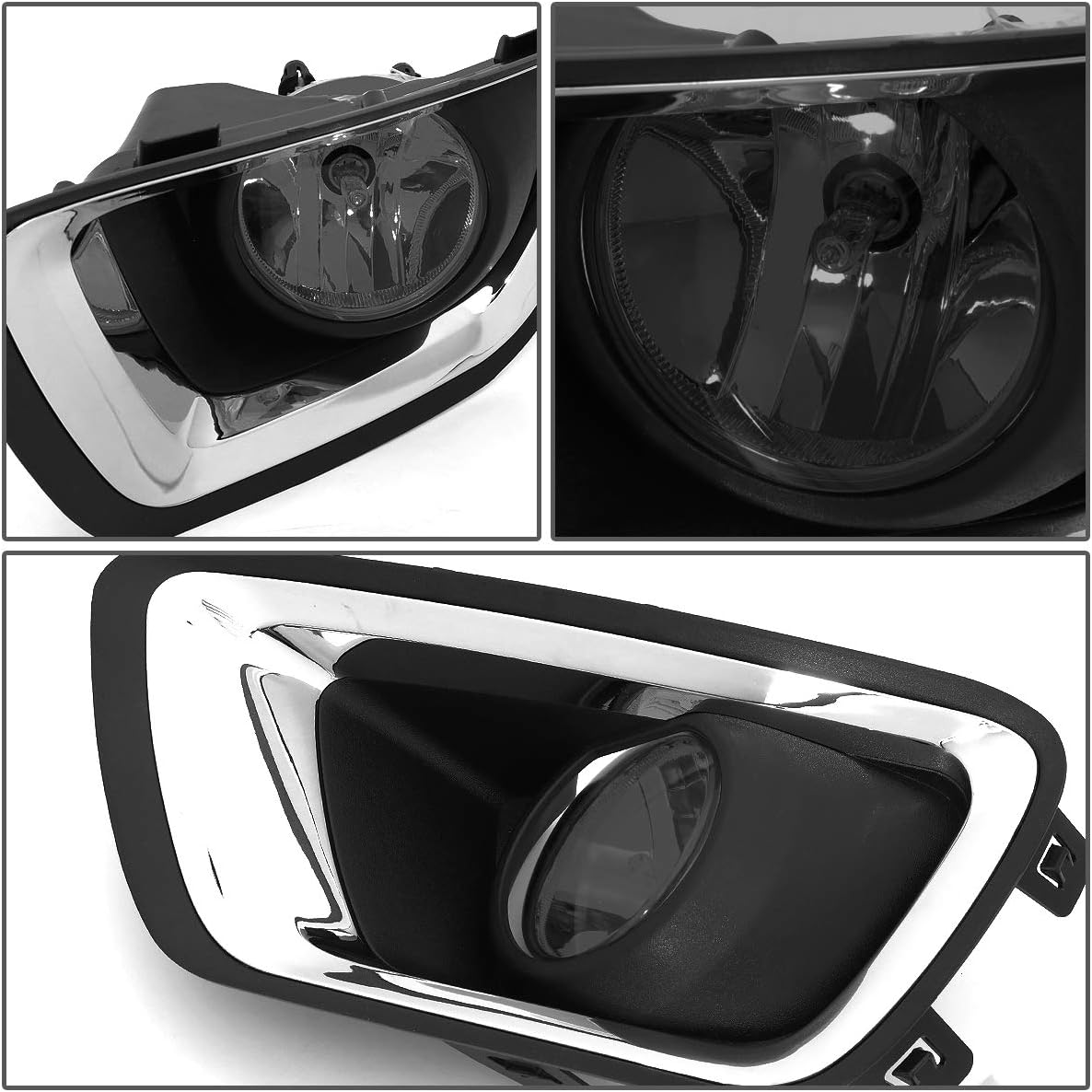 DNA MOTORING FL-ZTL-288-SM Fog Light With Bezel & Switch Driver & Passenger Side Enhance visibility [Compatible with 15-19 Chevy Colorado]