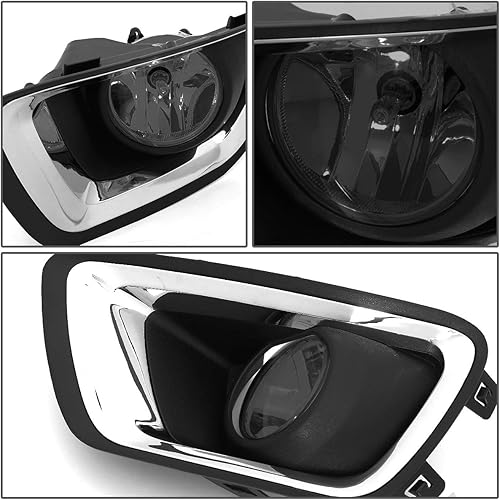 Miniatura 4 de Auto Dynasty Conjunto de luces antiniebla compatible con Chevy Colorado 2015-2019, lámpara antiniebla con bisel de repuesto cromado, lado del