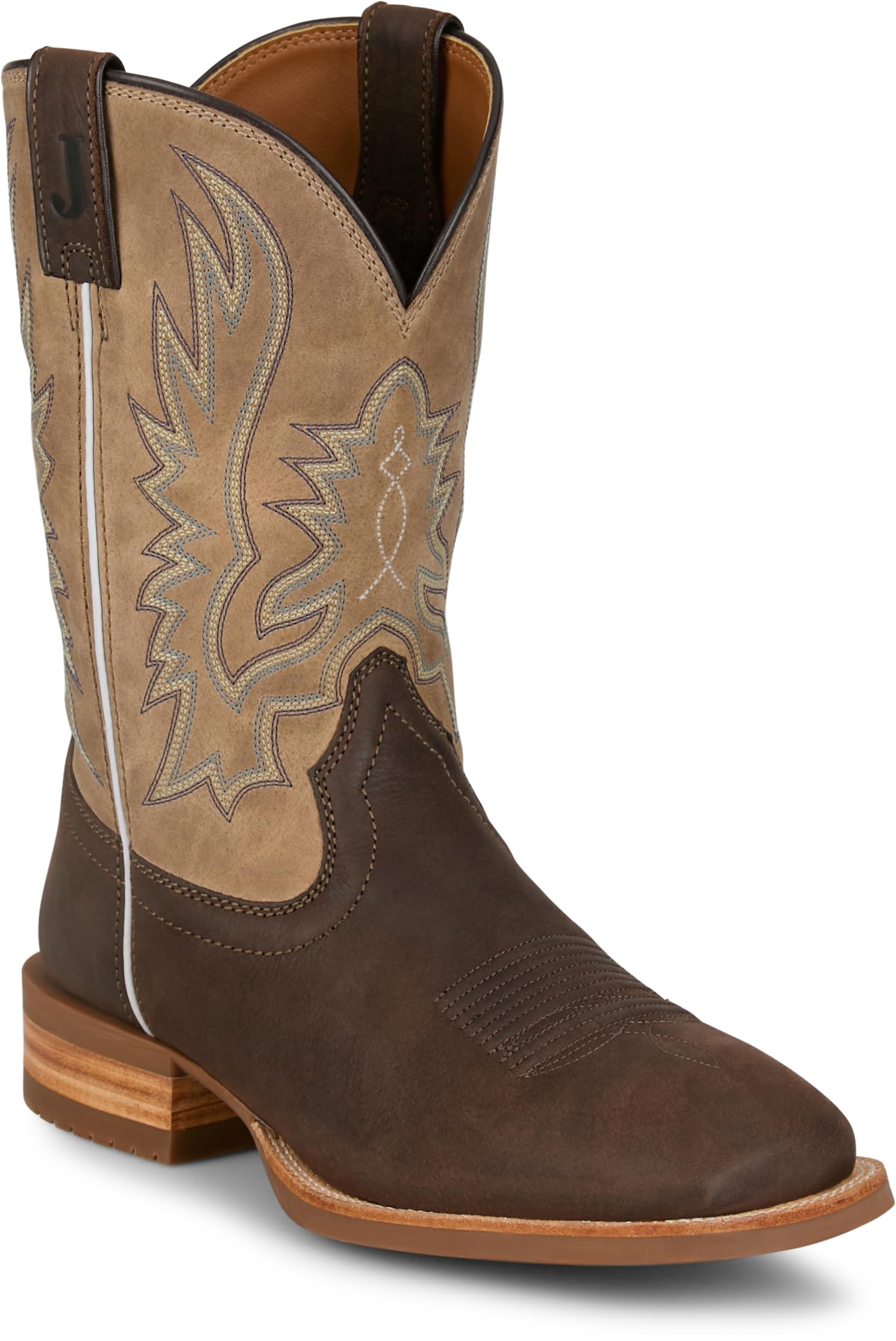 Justin Rustle 11" Premium Leather Western Boots for Men - Outlaw Collection - Durable, Comfortable Cowboy Style Footwear