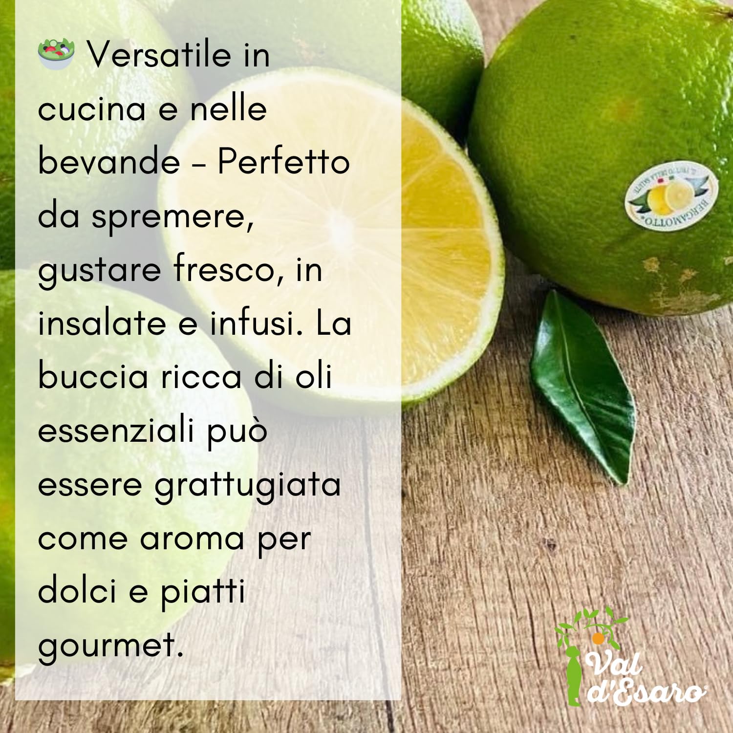 Bergamotto Fresco di Reggio Calabria - Agrume fresco 100% Naturale - Buccia edibile non trattata- Val D'Esaro (Box da 15 Kg)