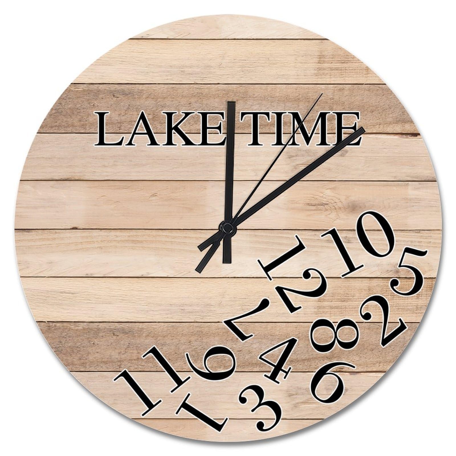 Horloge murale en bois craquelé 38 cm style ferme rustique