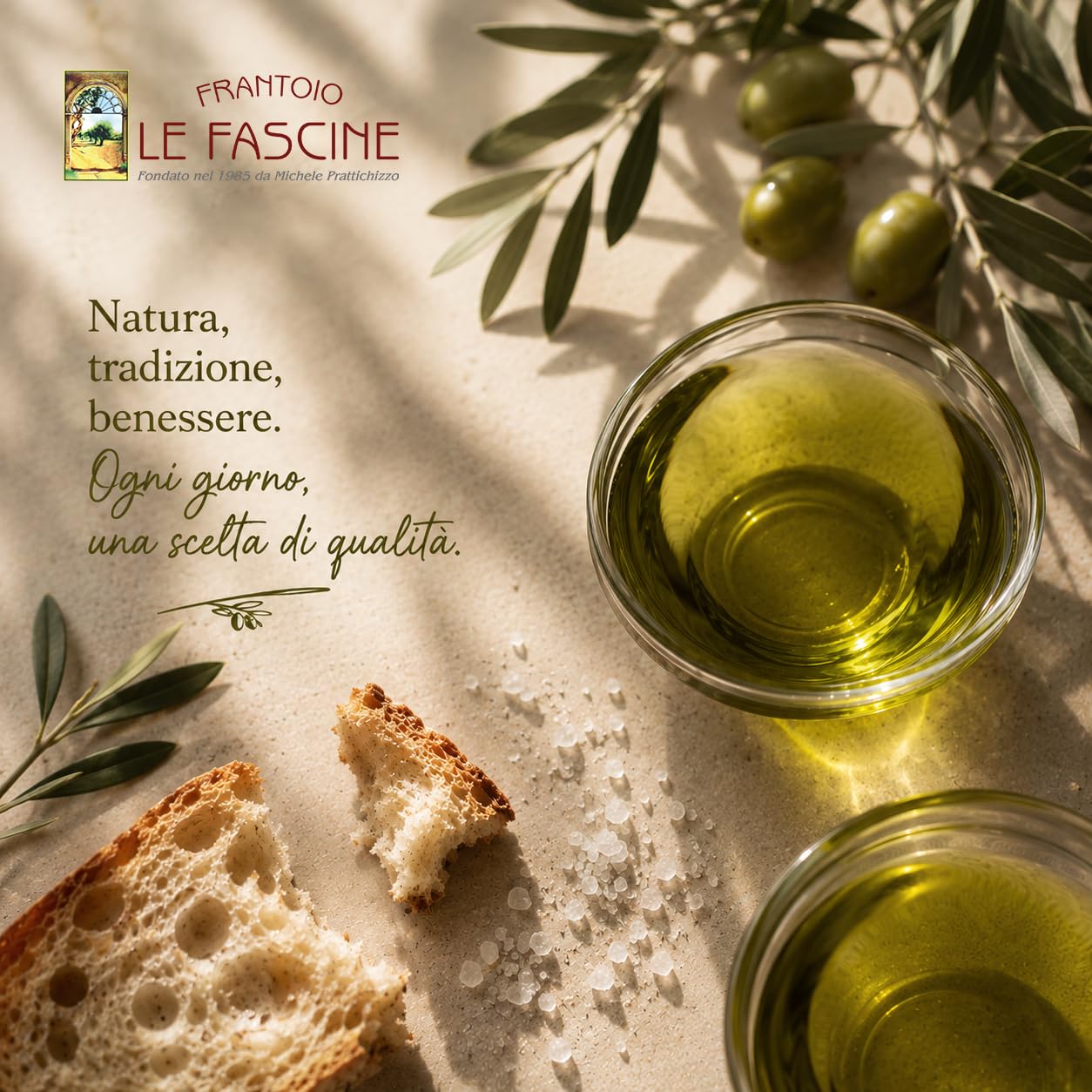 Le Fascine Classico - Olio Extravergine di Oliva 100% Italiano Estratto a Freddo Prodotto da Monocultivar Provenzale (Latta da 5 Litri)