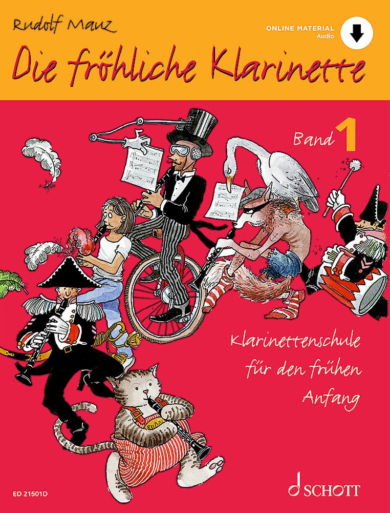 Rudolf mauz : die frohliche klarinette band 1 - recueil + enregistrements online: Klarinettenschule für den frühen Anfang (Überarbeitete Neuauflage). Vol. 1. clarinet. Méthode.