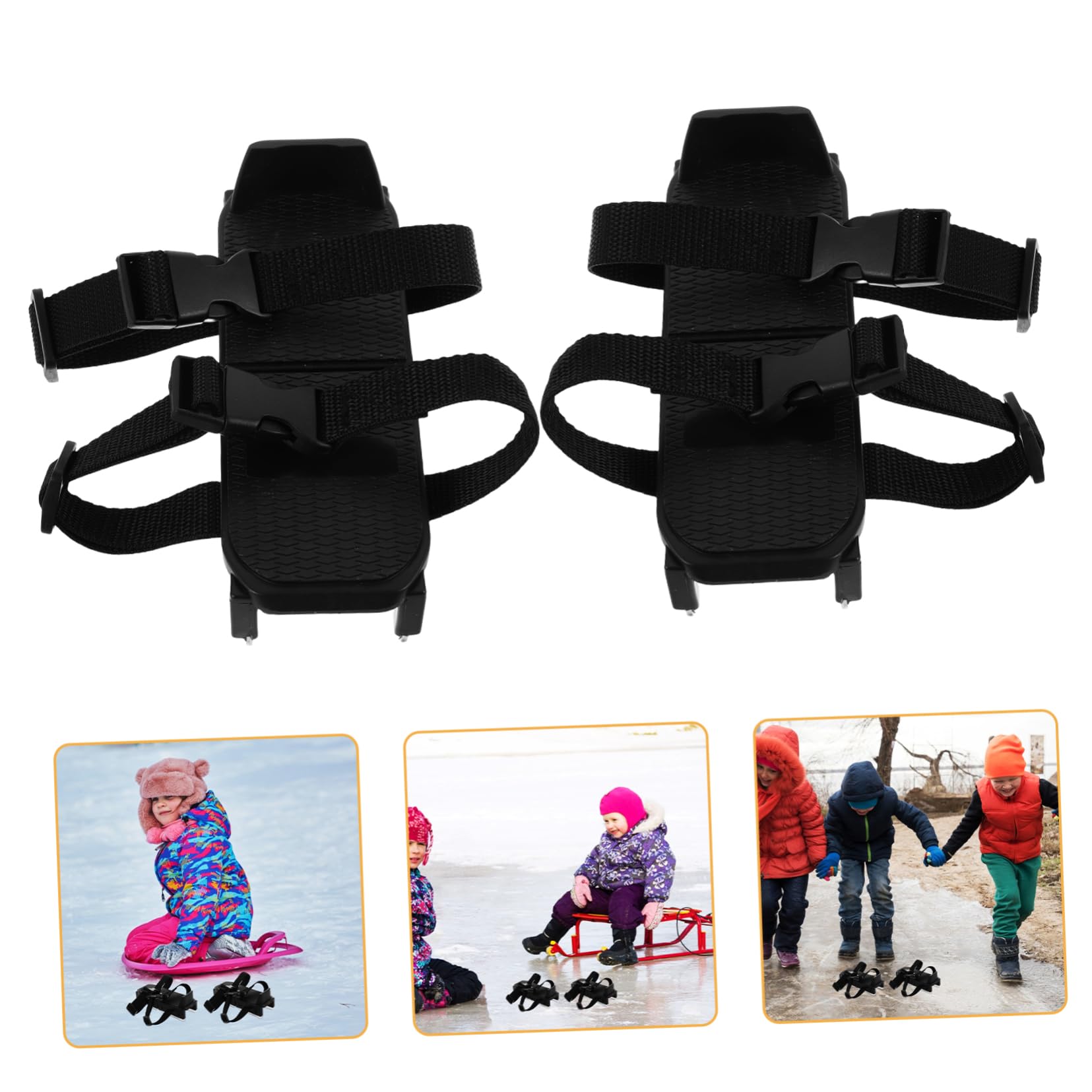 INOOMP Pattini da Ghiaccio Regolabili per Bambini, Struttura in Acciaio Zincato e Plastica, 17-21,5cm, per Ghiaccio e Neve