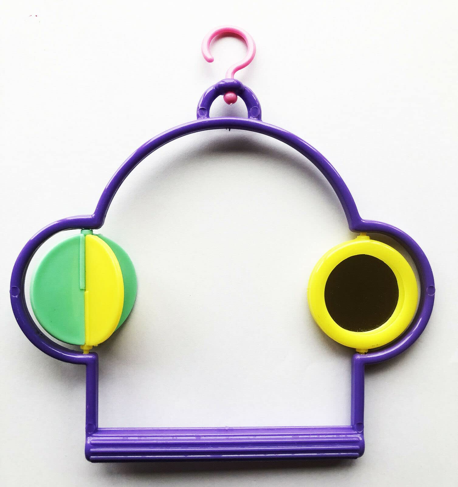 Sky Gold BUDGIE TOY Swing With Spinning Mirror and Spinner 12cm x 14cm Colours Vary