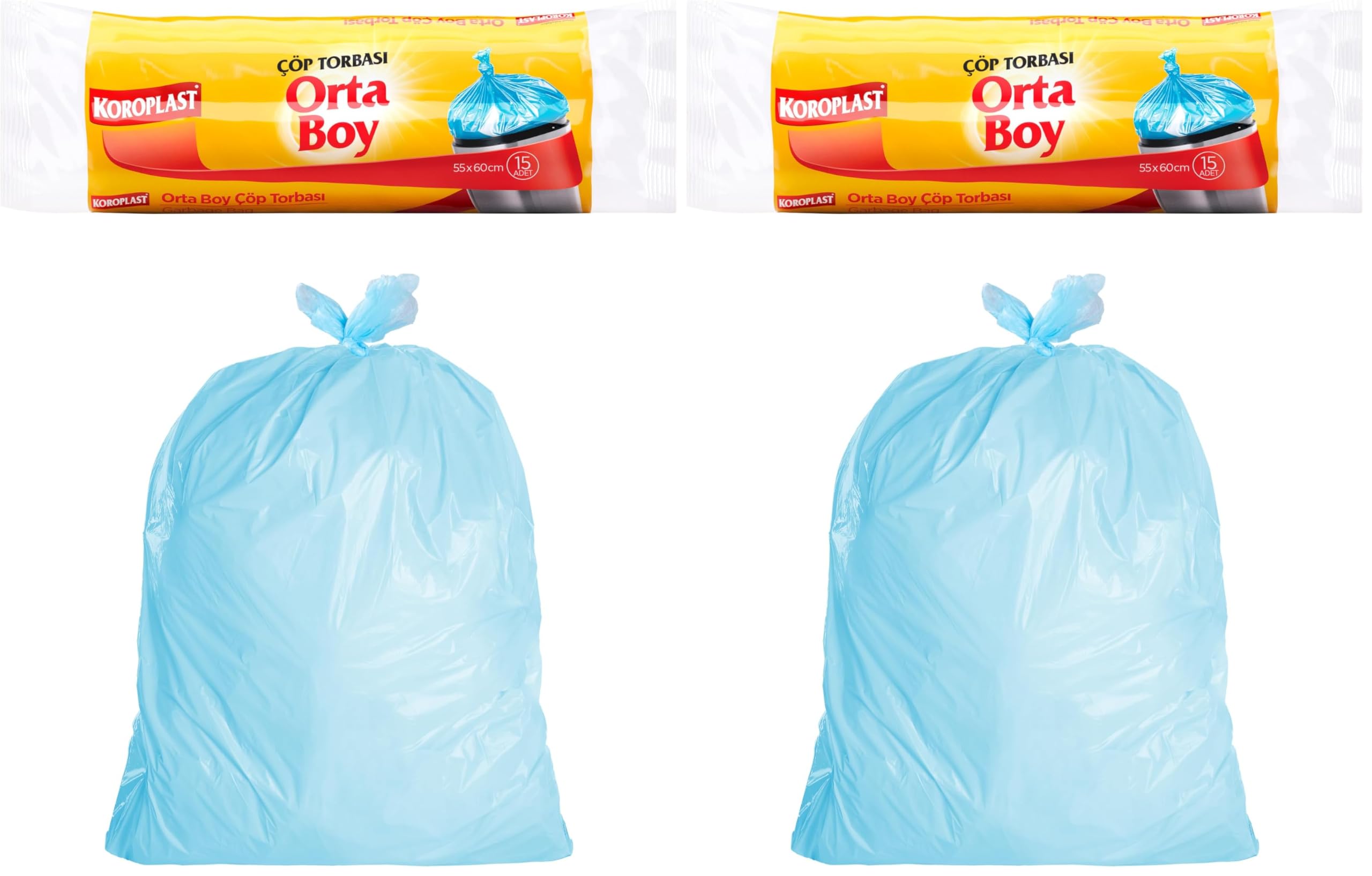 Koroplast Orta Boy Çöp Torbası 15 Adet 2li paket