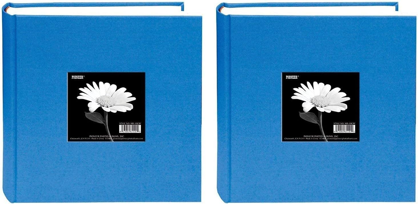 Pioneer 200 Pocket Fabric Frame Cover Photo Album, Sky Blue (2 pack)