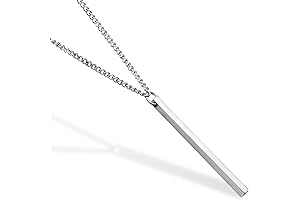 Bar Silver Stainless Steel Chain Necklace for Men