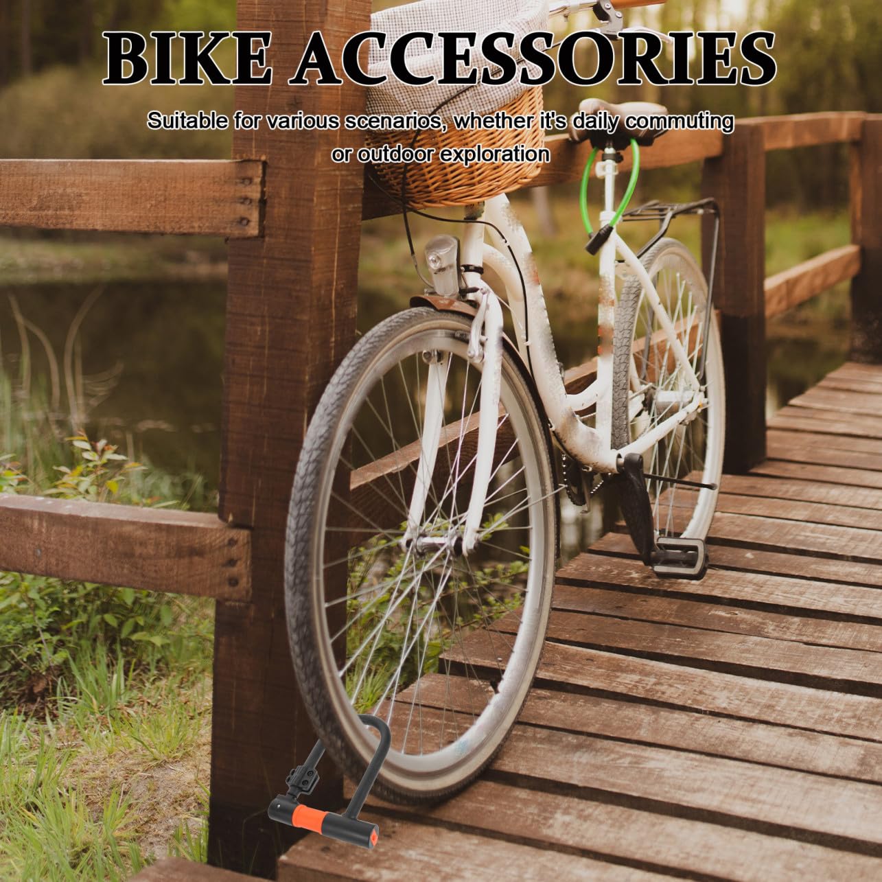 HANABASS Candado U Antirrobo para Bicicleta y Patinete Cable Reforzado Adaptable Construcción Duradera Aleación Gruesa Protección Segura para Bicicletas y Bikes Diseño y Resistente
