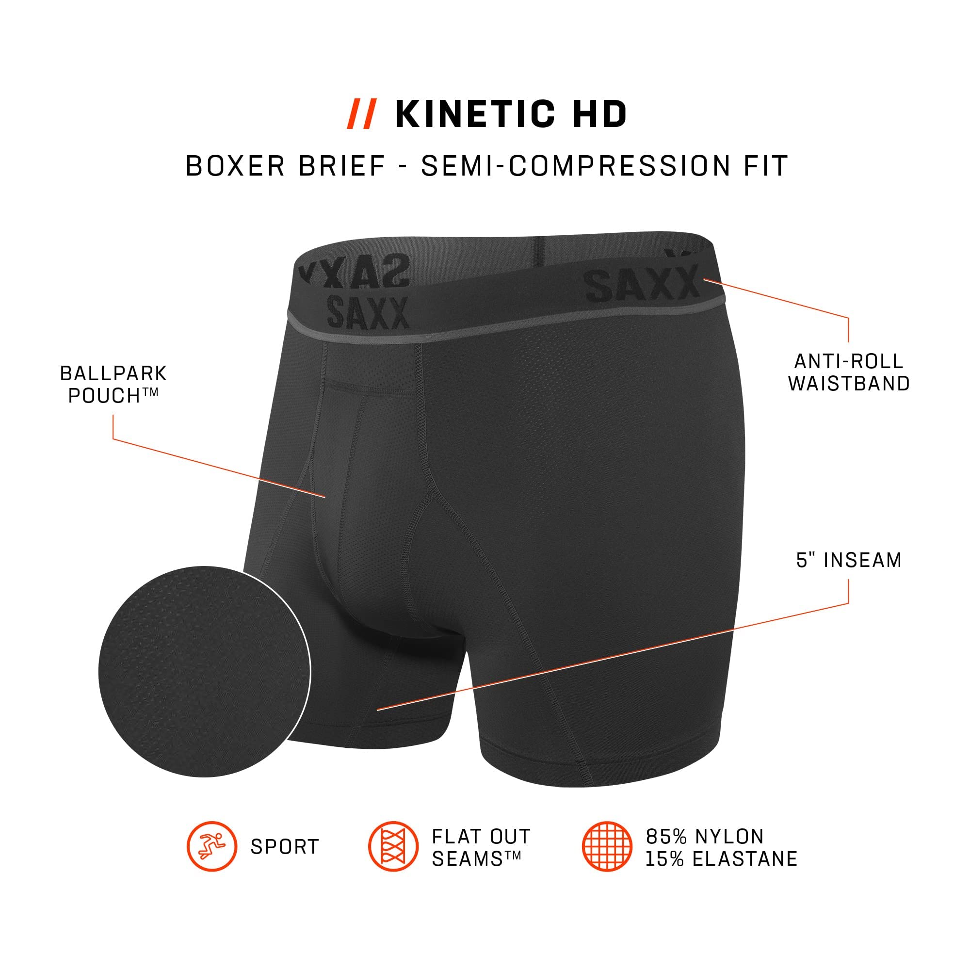 SAXX Underwear Co. Saxx Underwear Uomo, A Forma di Boxer Pantaloncini