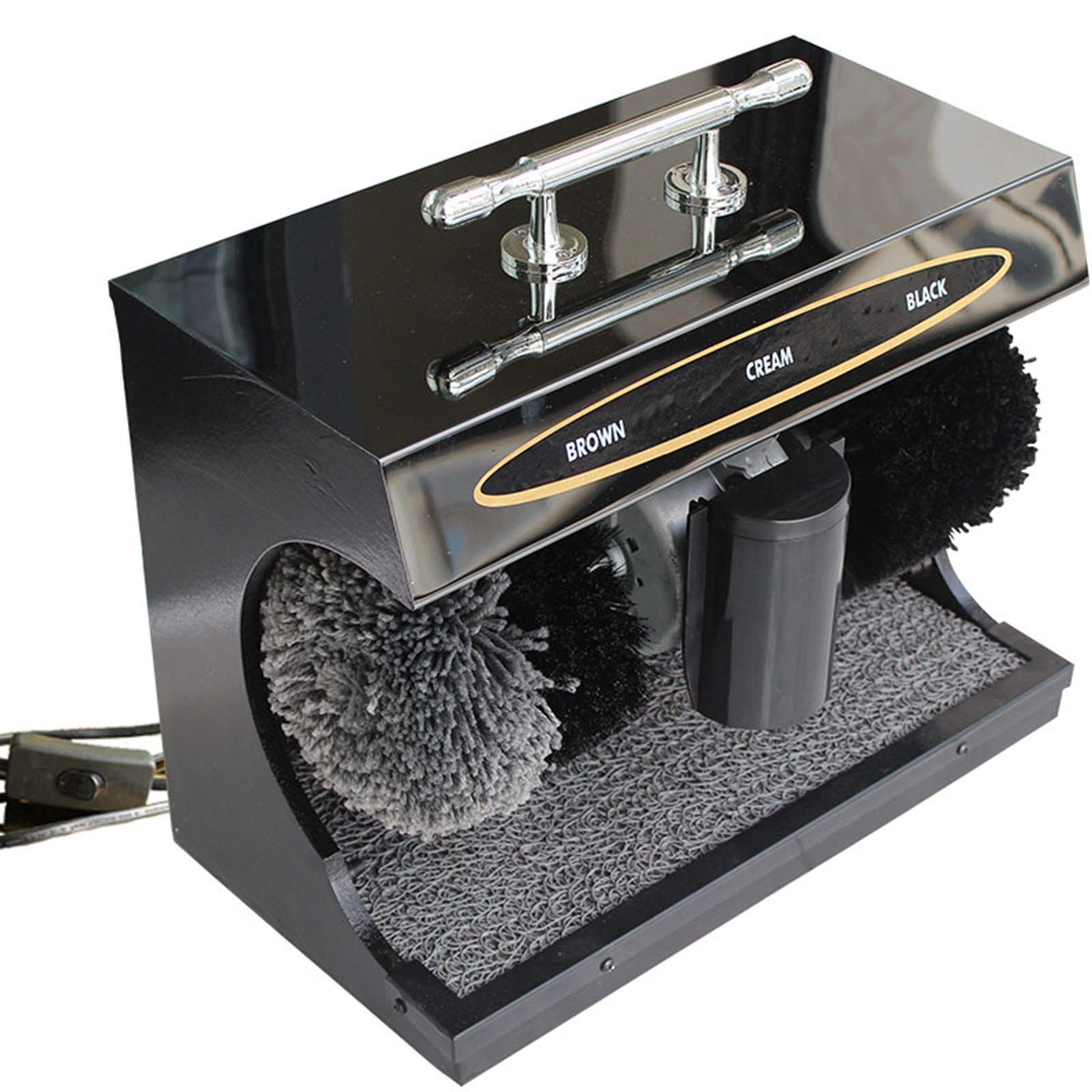 JFGCTYHXY Shoe polisher, Fully Automatic Infra Sensor, Commercial Hotel Leather in Lobby,Electric Shoe Shine Machine(Black)