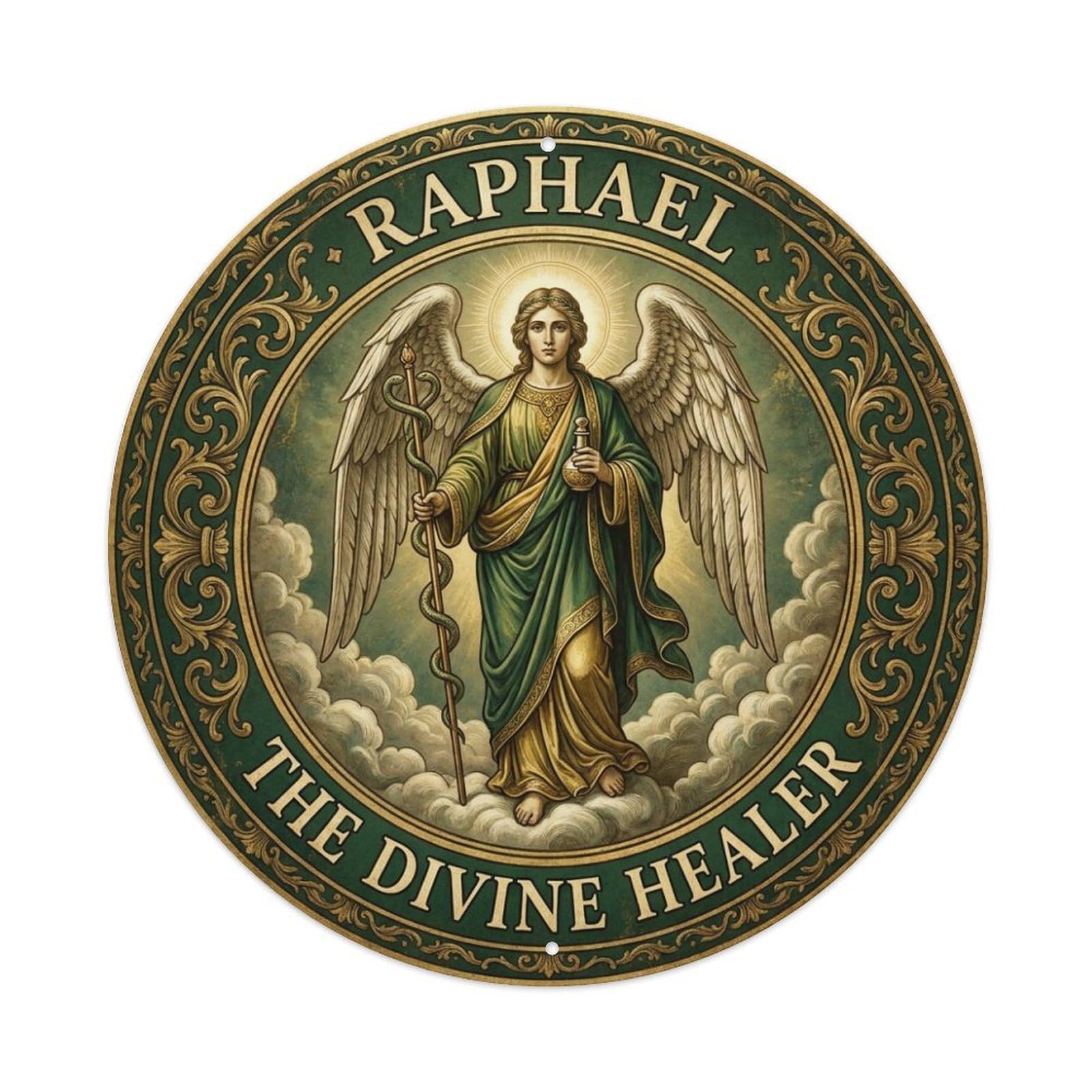 Archangel Raphael Healing Grace The Divine Healer Metal Tin Sign
