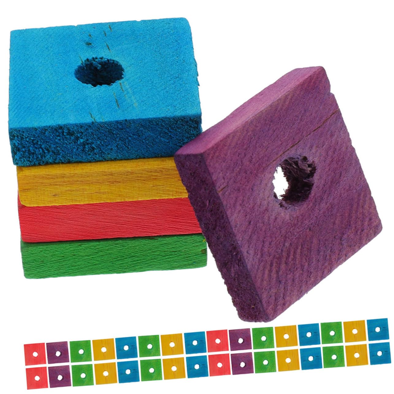 COLLBATH 250stücke Papageien Holzspielzeug Kauspielzeug Für Vögel Nagehilfe Zahnpflege Holzscheiben Für Kreative Spielmöglichkeiten Käfigen