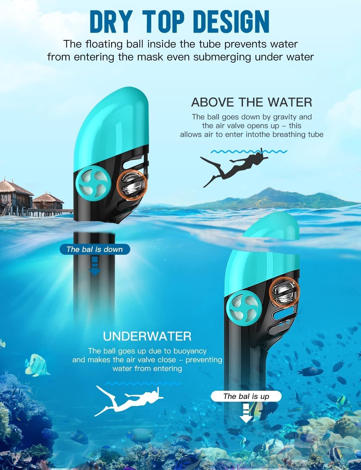 Zenoplige Full Face Snorkel Mask Adults,Dry-Top Snorkeling Gear with Camera Mount,Foldable 180-Degree Panoramic Scuba Mask for Snorkeling Diving Swimming Travel,Snorkel Mask Anti-Fog & Anti-Leak