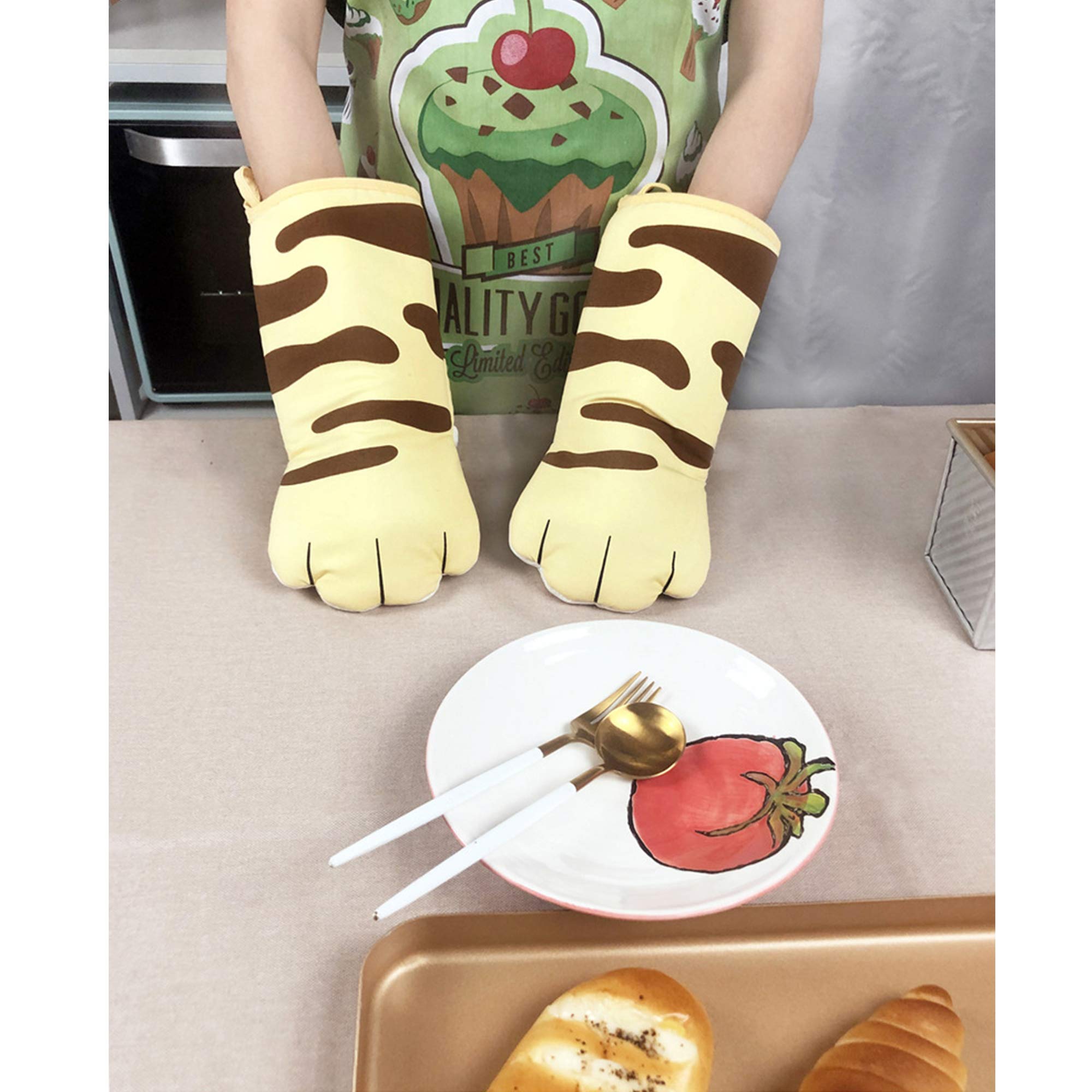 Gants De Cuisine Résistants à La Chaleur Motif Akita Inu - Avec Manique Assortie, Lavage Main, Cordon De Suspension