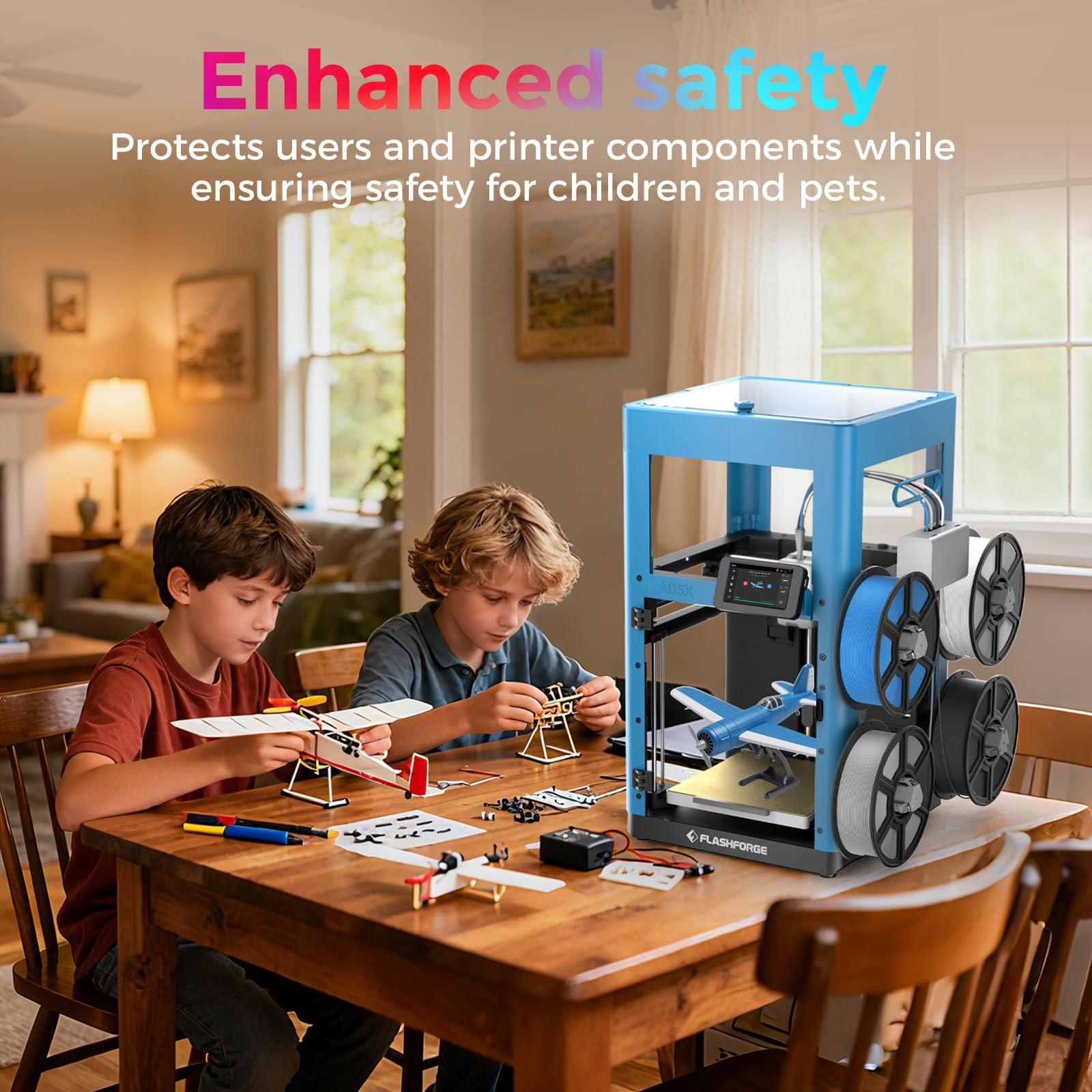 FLASHFORGE Adventurer 5X Kit boîtier, pièces d'imprimante 3D pour AD5X, bricolage et personnalisable, conception modulaire avec pièces imprimables pour une personnalisation complète